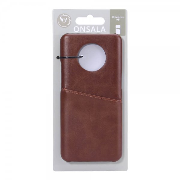 Onsala OnePlus 7T Kuori korttipaikalla Ruskea