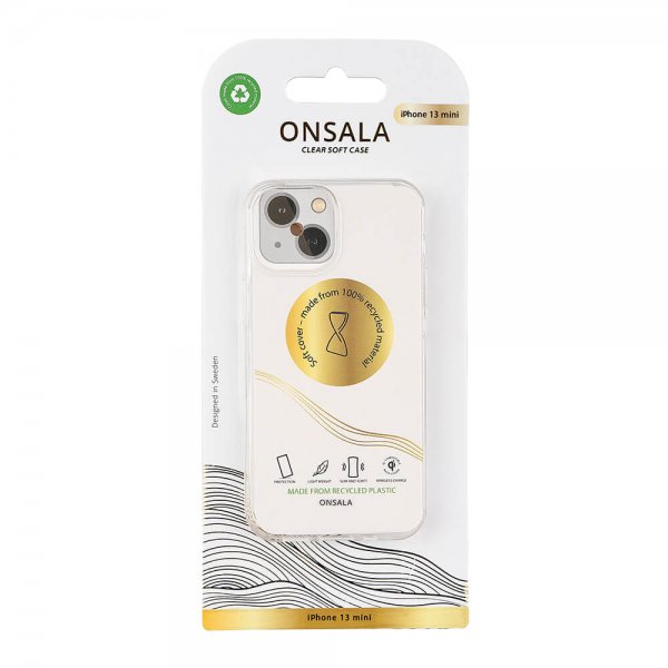 Onsala iPhone 13 Mini -kuori, kierrätetty TPU, läpinäkyvä