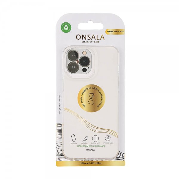Onsala iPhone 14 Pro Max -kuori Kierrätetty TPU Läpinäkyvä