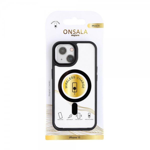 Onsala iPhone 15 Kuori Bumper MagSeries Musta