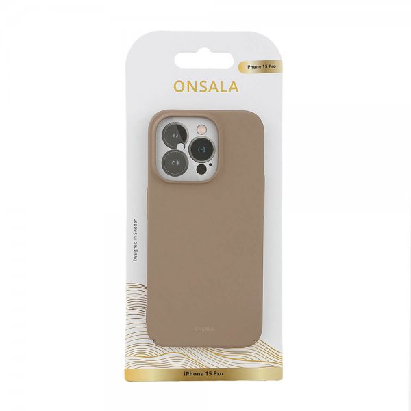 Onsala iPhone 15 Pro Kuori Ultraslim Sand Burst Beige
