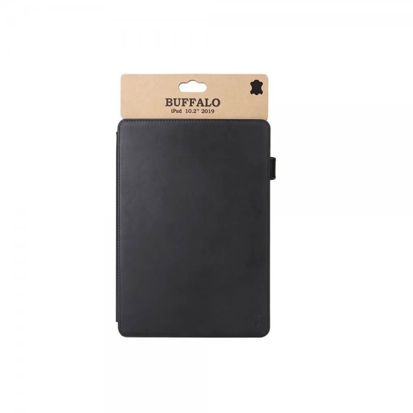 Buffalo iPad 10.2 (sukupolvi 7/8/9) Kotelo Aitoa Nahkaa Musta