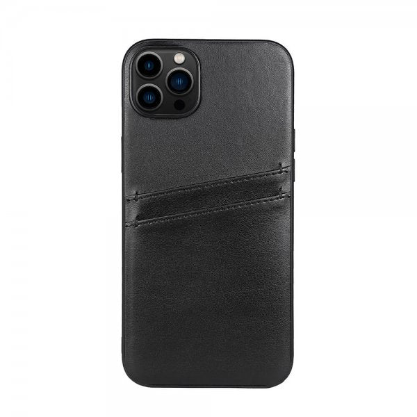 Buffalo iPhone 14 Plus -suojakuori, jossa korttipaikat, musta