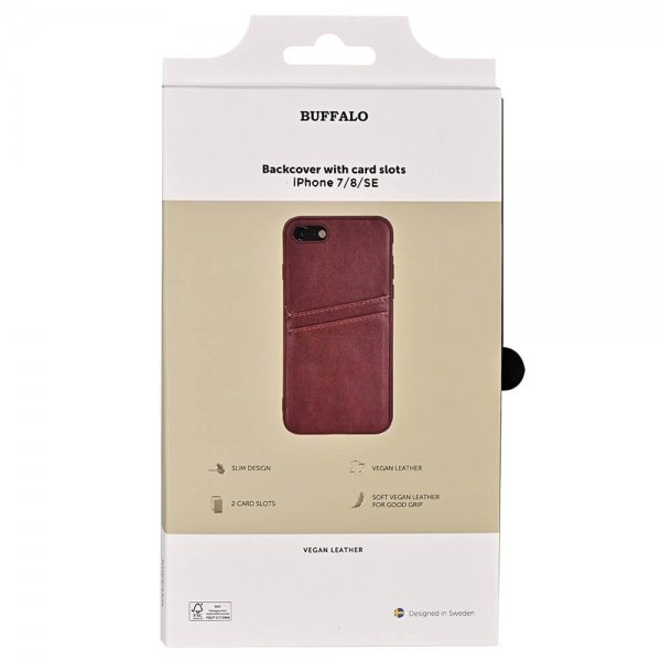 Buffalo iPhone 7/8/SE Kuori Takakansi Korttipaikoilla Ruskea