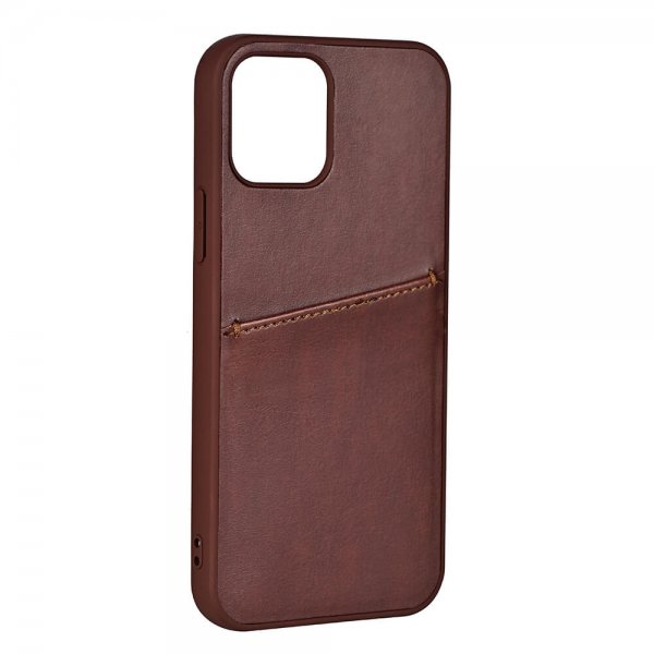 Buffalo iPhone 13 Mini -kuori, takakansi, korttipaikoilla, ruskea