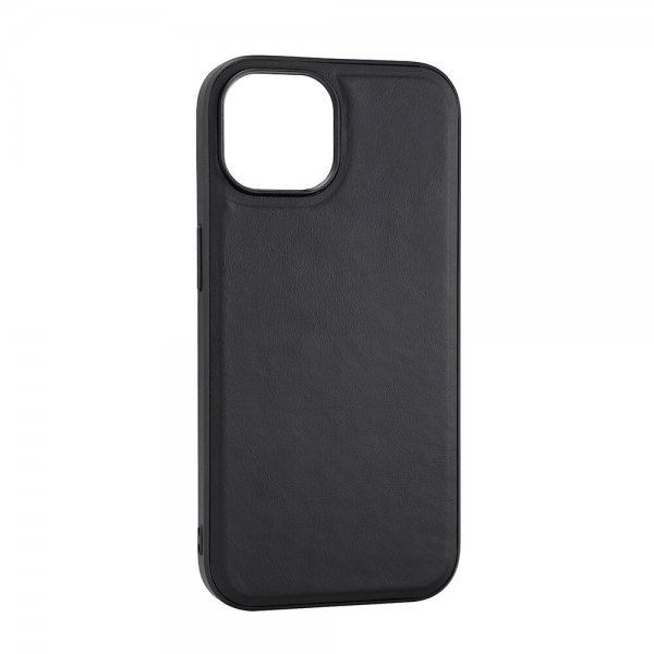 Buffalo iPhone 15 -kuori, aitoa nahkaa, MagSeries, musta