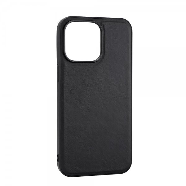 Buffalo iPhone 15 Pro Max -kotelo, aitoa nahkaa, MagSeries, musta