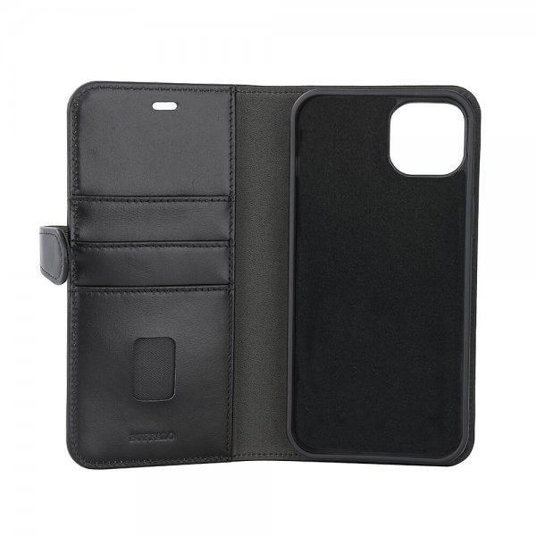 Buffalo iPhone 15 Plus -kotelo 3 korttipaikkaa irrotettava kuori MagSeries musta
