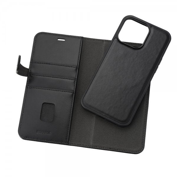 Buffalo iPhone 15 Pro Max -kotelo 3 korttipaikalla, irrotettava kuori, MagSeries Musta