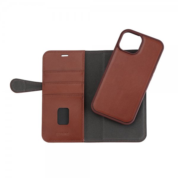 Buffalo iPhone 15 -kotelo 3 korttipaikkaa Irrotettava kuori MagSeries Ruskea