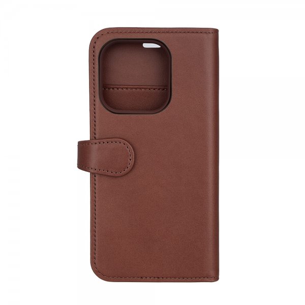 Buffalo iPhone 15 Pro -lompakkokotelo, 3 korttipaikkaa, irrotettava MagSeries-kuori, ruskea