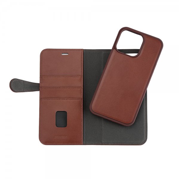 Buffalo iPhone 15 Pro Max Kuori 3 Korttipaikkaa Irrotettava MagSeries Ruskea