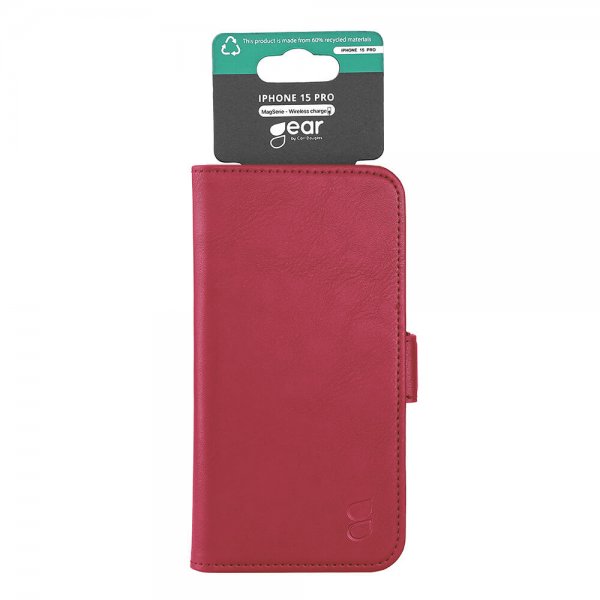 Gear iPhone 15 Pro Kotelo 3 Korttipaikkaa MagSeries Deep Red