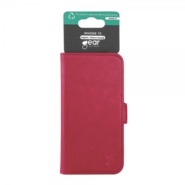 Gear iPhone 15 Kuoret 3 Korttipaikkaa MagSeries Deep Red