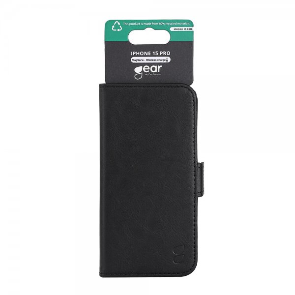 Gear iPhone 15 Pro Kotelo 3 Korttipaikkaa MagSeries Musta