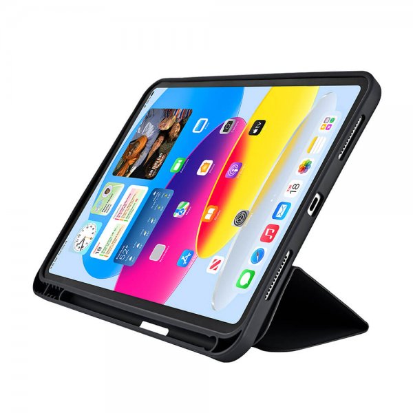 Gear iPad 10.9 (gen 10)/iPad 11 (A16) kotelo kynäpidikkeellä musta