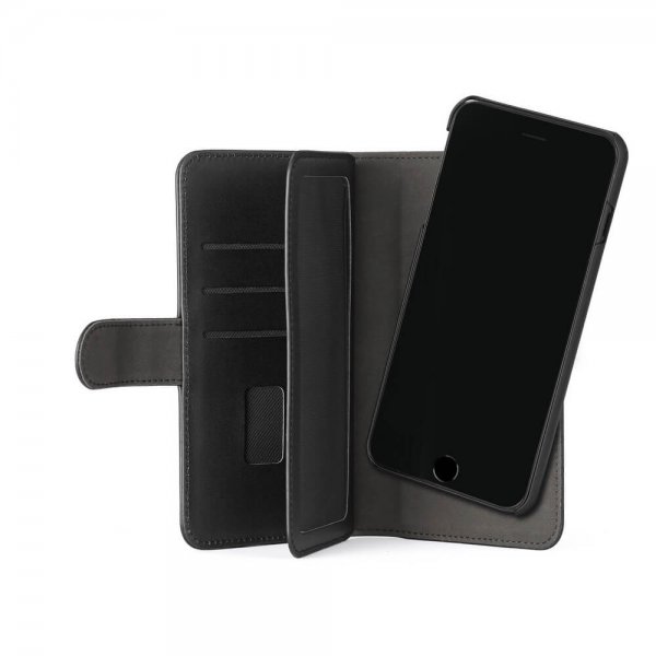 Gear iPhone 11 -kotelo, 7 korttipaikkaa, irrotettava kuori, musta