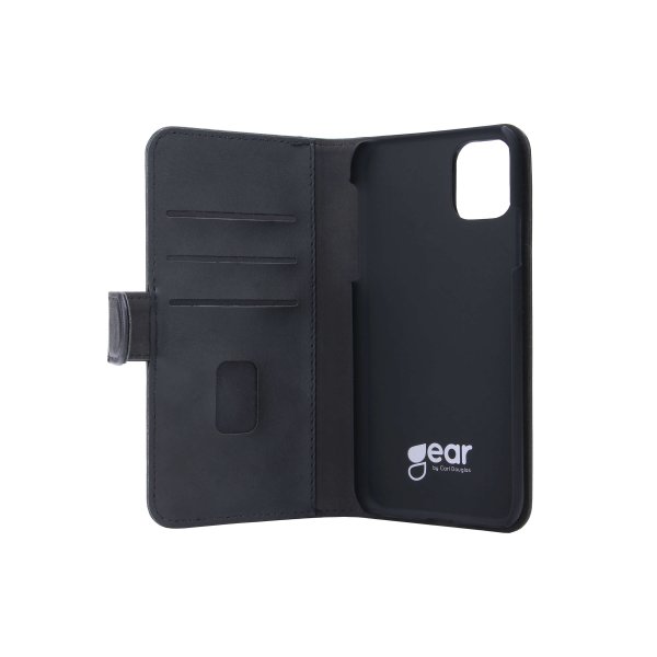 Gear iPhone 11 -suojakotelo, irrotettava takakuori, 3 korttipaikkaa, musta