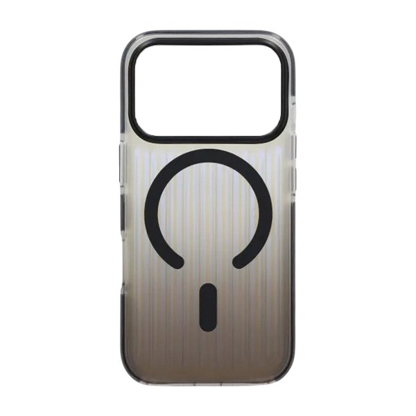 iPhone 17 Pro Max Kuori Uritettu MagSafe Musta Läpinäkyvä