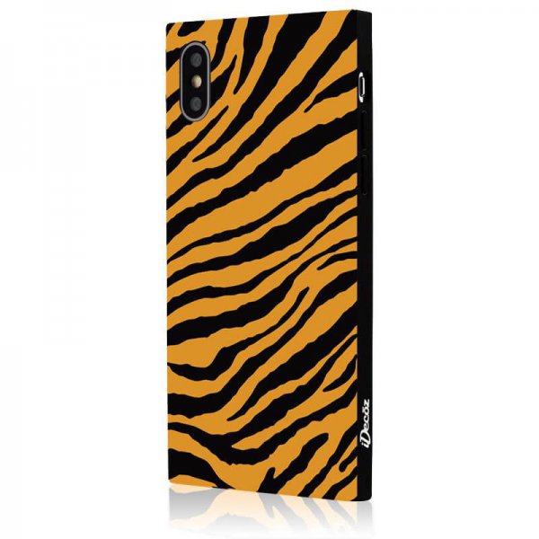 iDecoz iPhone X/Xs -suojakuori, neliömalli, Tiger