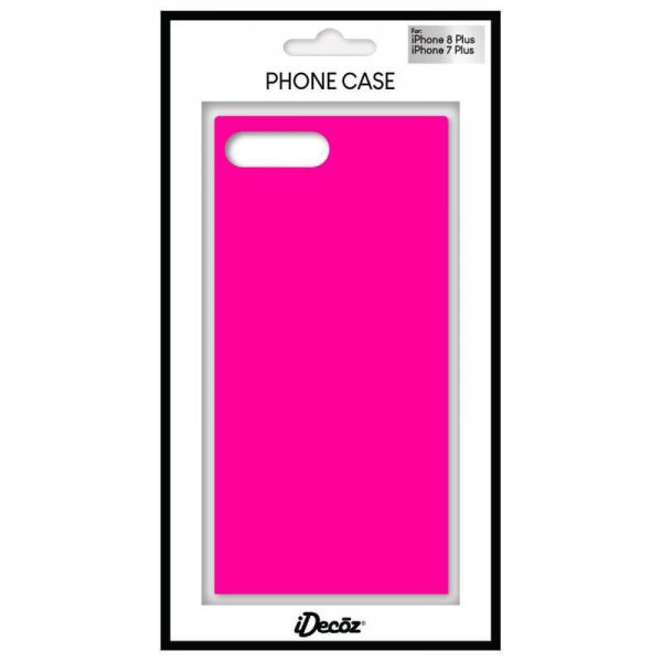 iDecoz iPhone 7 Plus/iPhone 8 Plus -suojakuori Square Case Neonpinkki