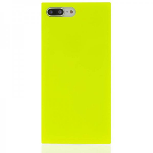 iDecoz iPhone 7 Plus/iPhone 8 Plus -suojakuori, neliömalli, neonkeltainen