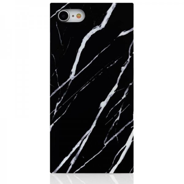 iDecoz iPhone 7/8/SE Suojakuori Square Case Marble, musta