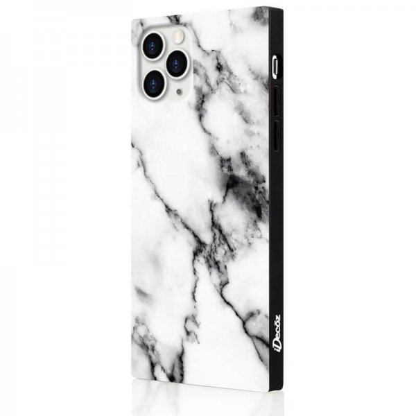 iDecoz iPhone 11 Pro Max -kuori neliönmallinen kotelo, marmorinvärinen valkoinen