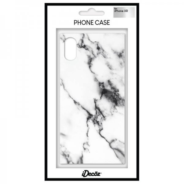 iDecoz iPhone Xr -kuori Square Case Marble, valkoinen
