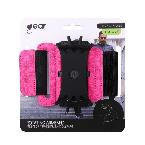 Gear Sportranneke Premium Kääntyvä Pidike Pinkki