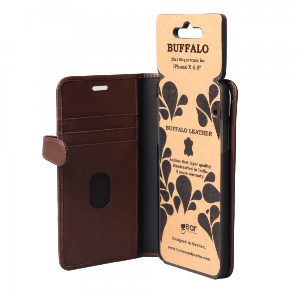 Buffalo iPhone Xs Max Kotelo 2in1 Magneettikotelo Ruskea