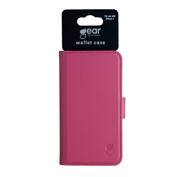 Gear iPhone 6/6S Plus/iPhone 7 Plus/iPhone 8 Plus -kotelo 3 korttipaikkaa vaaleanpunainen