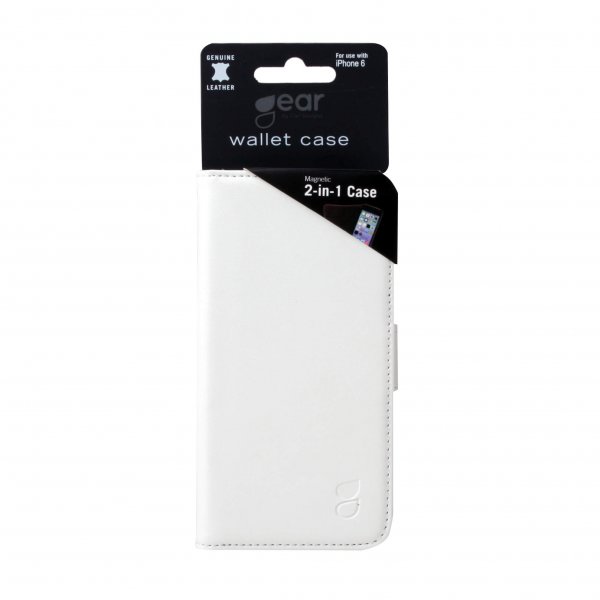 Gear iPhone 6/6S-kotelo, 2 korttipaikkaa, irrotettava kuori, valkoinen