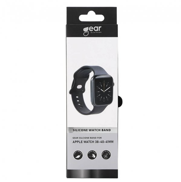 Apple Watch 38/40/41/42mm silikonranneke, musta