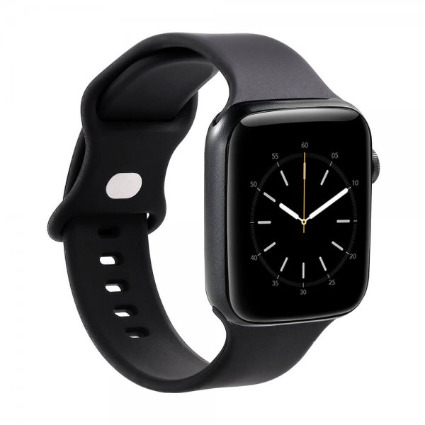 Gear Apple Watch 44/45/46mm/Apple Watch Ultra ranneke silikonia, musta
