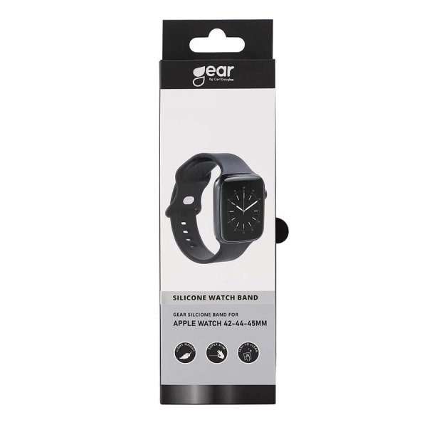 Gear Apple Watch 44/45/46mm/Apple Watch Ultra ranneke silikonia, musta