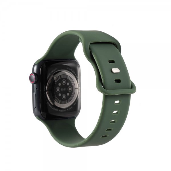Gear Apple Watch 44/45/46mm/Apple Watch Ultra ranneke Silikoni Oliivinvihreä