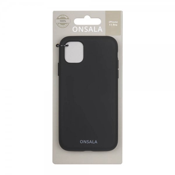 Onsala iPhone 11 Pro Silikonikuori Musta