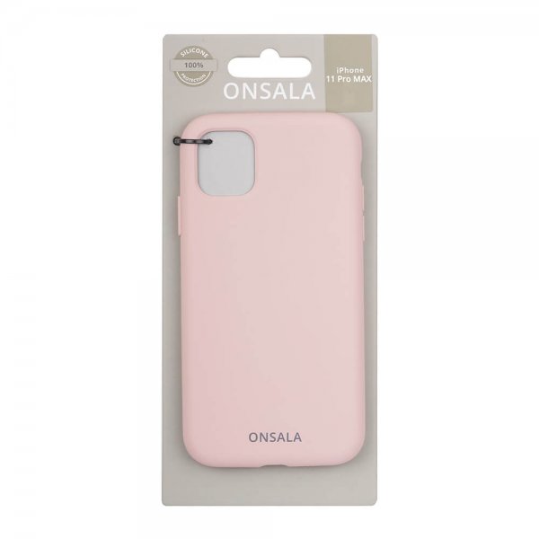 Onsala iPhone 11 Pro Max -silikonikuori, hiekka vaaleanpunainen