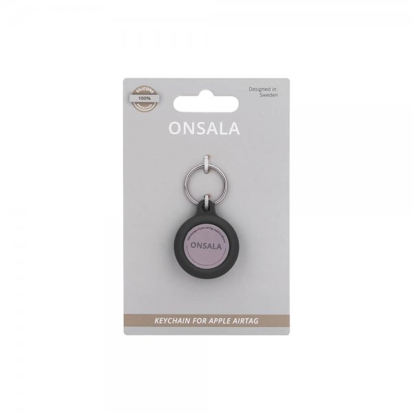Onsala Apple AirTag -silikonipidike avaimenperällä, musta