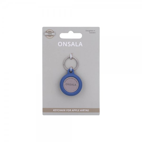 Onsala Apple AirTag -silikonipidike avaimenperällä, sininen