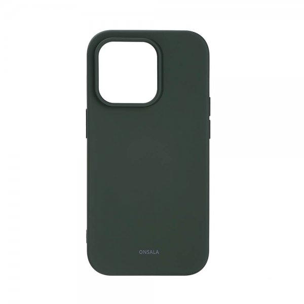 Onsala iPhone 14 Pro -silikonikuori, oliivinvihreä