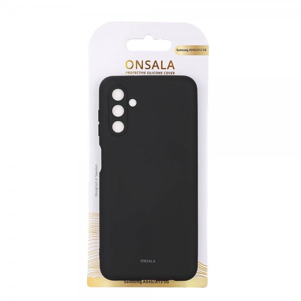 Onsala Samsung Galaxy A13 5G/Galaxy A04s Silikonikuori Musta