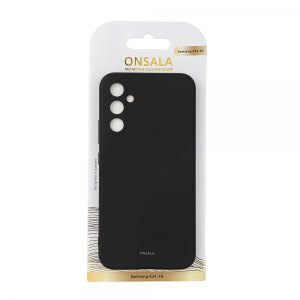Onsala Samsung Galaxy A34 5G Silikonikuori Musta