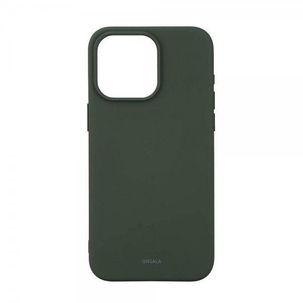 Onsala iPhone 15 Pro Max -silikonikuori, MagSeries, oliivinvihreä