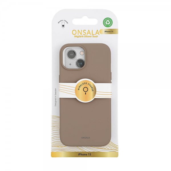 Onsala iPhone 15 Silicone Touch MagSeries Summer Sand -suojakuori
