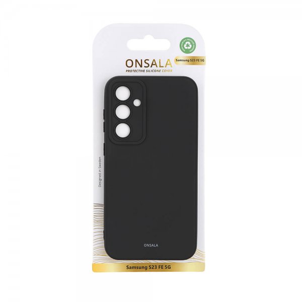 Onsala Samsung Galaxy S23 FE Silikonikuori Musta