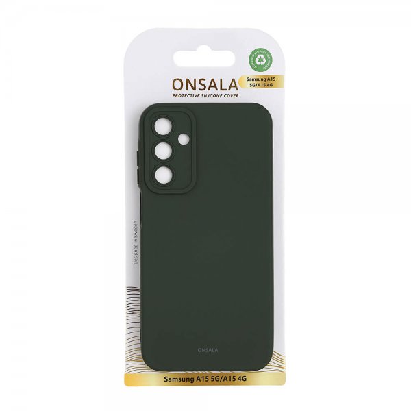 Onsala Samsung Galaxy A15 Suojakuori Silikoni Olive Green