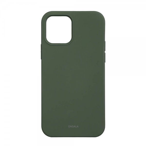 Onsala iPhone 12/iPhone 12 Pro Kuori Silikonituntuma Oliivinvihreä