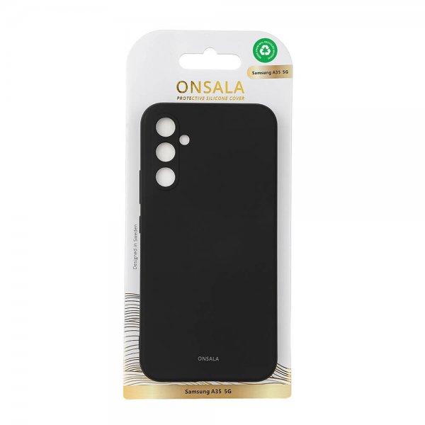 Onsala Samsung Galaxy A35 Kuori Silikonituntu Musta